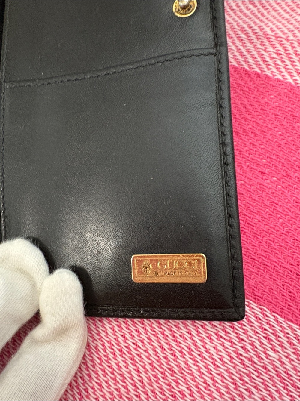 Gucci Black GG Monogram Continental Wallet with Gold Double G - Picture 10 of 15